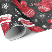 Ein schwarz-roter Weihnachtsgeschmack mit Zehn Geschenkpapier (Rolleneckpunkt)