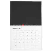 ein schwarz-rotes Logo mit einer Person in der Mit Kalender (Feb 2027)