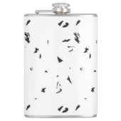 ein Schwarz-Weiß-Foto einer Vogelherde Flachmann (Vorderseite)