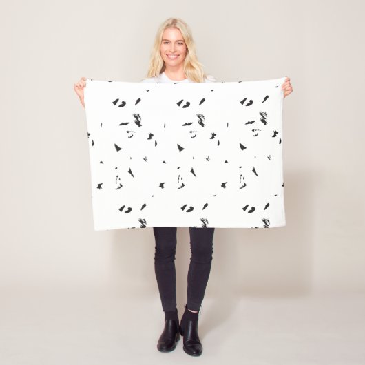 ein Schwarz-Weiß-Foto einer Vogelherde Fleecedecke (Beispiel)