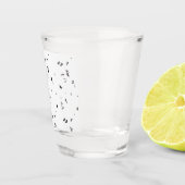 ein Schwarz-Weiß-Foto einer Vogelherde Schnapsglas (Rechts)