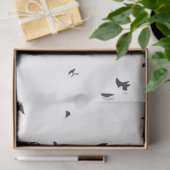 ein Schwarz-Weiß-Foto einer Vogelherde Seidenpapier (Geschenk)