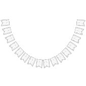 ein Schwarz-Weiß-Foto einer Vogelherde Wimpelkette (Alle)