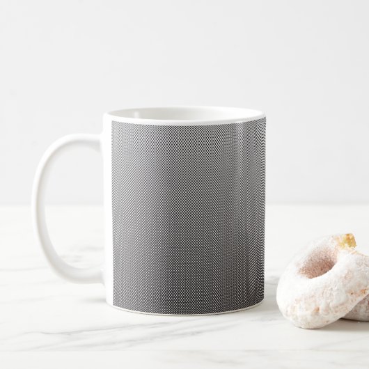 ein Schwarz-Weiß-Foto einer Wand_ Kaffeetasse (Mit Donut)