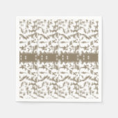 ein Schwarz-Weiß-Foto eines Musters Serviette (Vorderseite)