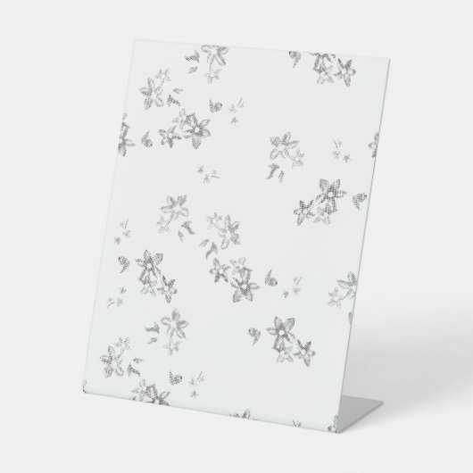 ein Schwarz-Weiß-Foto von Schneeflocken Sockelschild (Vorderseite)