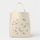 ein Schwarz-Weiß-Foto von Schneeflocken Tragetasche (Vorne)