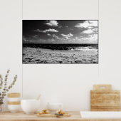 Ein Schwarz-Weiß-Strand Poster (Küche)