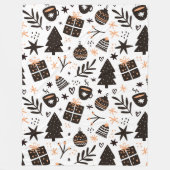 Ein Schwarz-Weiß-Weihnachtsmuster Fleecedecke (Vorderseite)