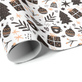 Ein Schwarz-Weiß-Weihnachtsmuster Geschenkpapier (Rolleneckpunkt)