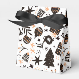 Ein Schwarz-Weiß-Weihnachtsmuster Geschenkschachtel