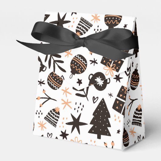 Ein Schwarz-Weiß-Weihnachtsmuster Geschenkschachtel (Vorderseite)