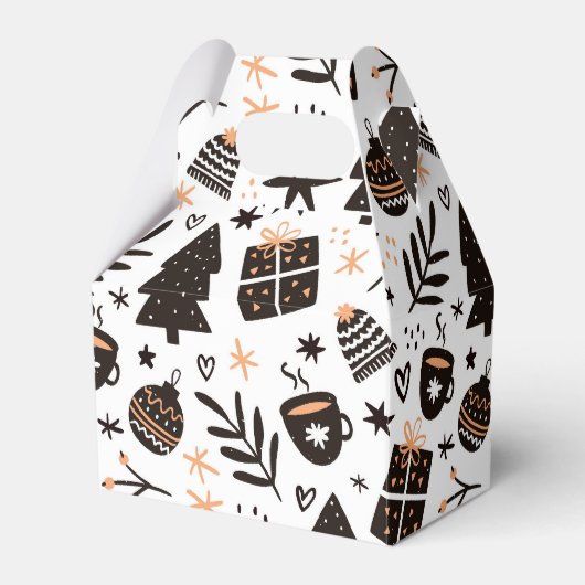 Ein Schwarz-Weiß-Weihnachtsmuster Geschenkschachtel (Vorderseite)
