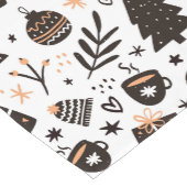 Ein Schwarz-Weiß-Weihnachtsmuster Kurzer Tischläufer (Ecke)