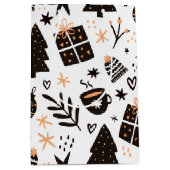 Ein Schwarz-Weiß-Weihnachtsmuster Mittlere Geschenktüte (Vorderseite)