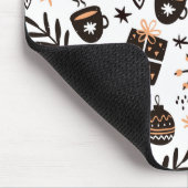 Ein Schwarz-Weiß-Weihnachtsmuster Mousepad (Ecke)
