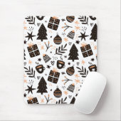 Ein Schwarz-Weiß-Weihnachtsmuster Mousepad (Mit Mouse)