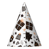 Ein Schwarz-Weiß-Weihnachtsmuster Partyhütchen (Rückseite)