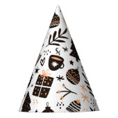 Ein Schwarz-Weiß-Weihnachtsmuster Partyhütchen (Vorderseite)