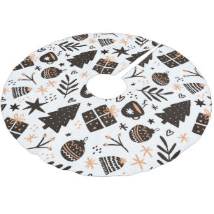 Ein Schwarz-Weiß-Weihnachtsmuster Polyester Weihnachtsbaumdecke