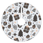 Ein Schwarz-Weiß-Weihnachtsmuster Polyester Weihnachtsbaumdecke (Vorderseite)