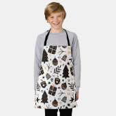 Ein Schwarz-Weiß-Weihnachtsmuster Schürze (Getragen)