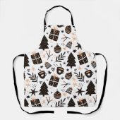 Ein Schwarz-Weiß-Weihnachtsmuster Schürze (Vorderseite)