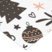 Ein Schwarz-Weiß-Weihnachtsmuster Tischdecke (Schrägansicht)