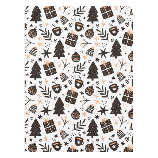 Ein Schwarz-Weiß-Weihnachtsmuster Tischdecke (Vorderseite)