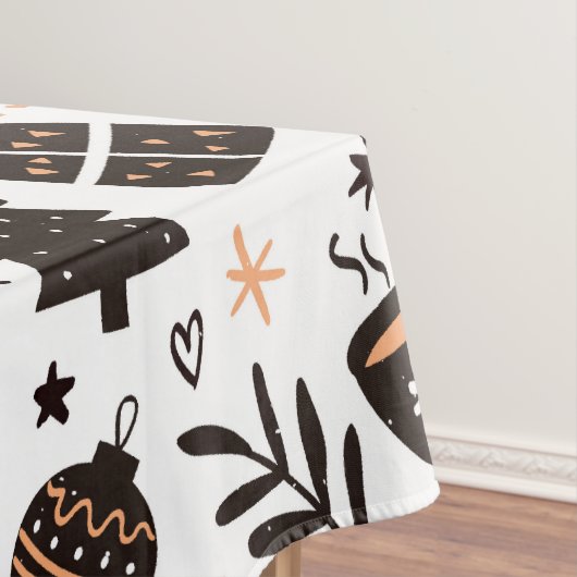 Ein Schwarz-Weiß-Weihnachtsmuster Tischdecke (Beispiel)