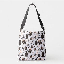 Ein Schwarz-Weiß-Weihnachtsmuster Tragetaschen Mit Langen Trägern