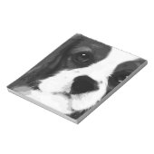 Ein schwarz-weißer Cavalier King charles spaniel Notizblock (Rotiert)