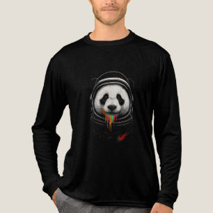 Ein schwarz-weißer Panda-Bär, der einen Raumanzug Tri-Blend Shirt