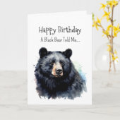 Ein Schwarzer Bär Persönlichkeit Geburtstag Fun Ti Karte (Gelbe Blume)