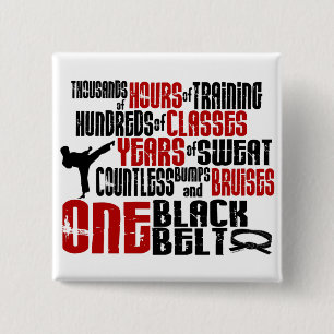 EIN schwarzer Gurt 2 KARATE-T - SHIRTS u. KLEID Button