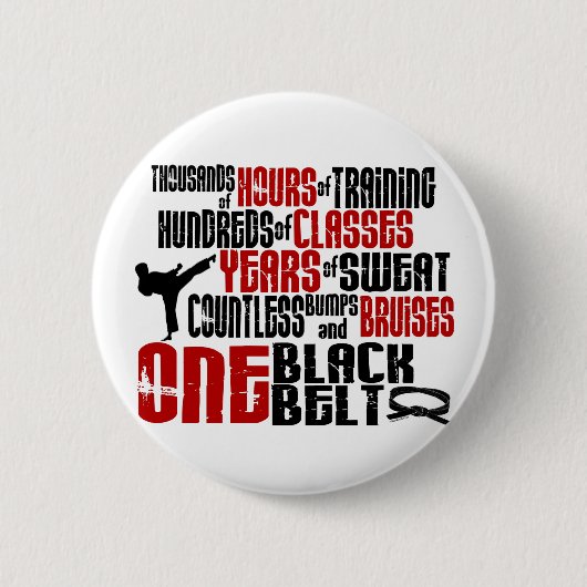 EIN schwarzer Gurt 2 KARATE-T - SHIRTS u. KLEID Button (Vorderseite)