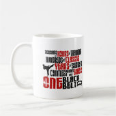 EIN schwarzer Gurt 2 KARATE-T - SHIRTS u. KLEID Kaffeetasse (Links)