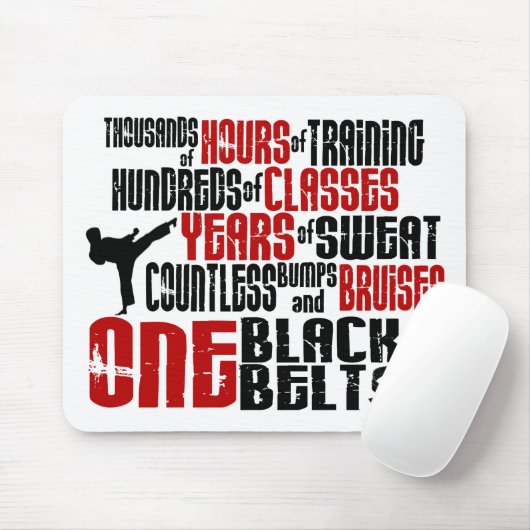 EIN schwarzer Gurt 2 KARATE-T - SHIRTS u. KLEID Mousepad (Mit Mouse)