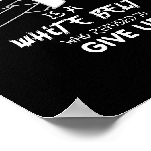 Ein schwarzer Gürtel ist eine weiße Gürtelkugel, d Poster (Ecke)