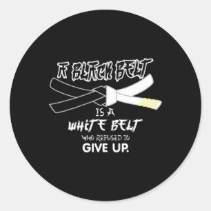 Ein schwarzer Gürtel ist eine weiße Gürtelkugel, d Runder Aufkleber