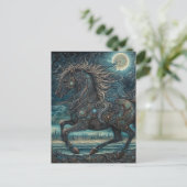 Ein schwarzer Hengst Postkarte (Stehend Vorderseite)