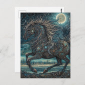 Ein schwarzer Hengst Postkarte (Vorne/Hinten)