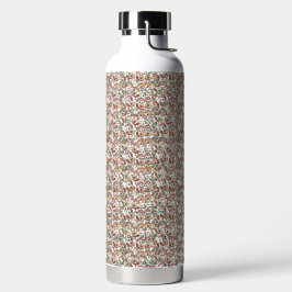 ein schwarzer Hintergrund mit einem roten, grünen  Trinkflasche