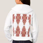 ein schwarzer Hintergrund mit rotem Muster Hoodie (Rückseite)