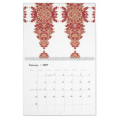 ein schwarzer Hintergrund mit rotem Muster Kalender (Feb 2027)