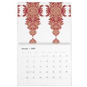 ein schwarzer Hintergrund mit rotem Muster Kalender