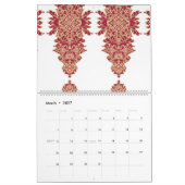 ein schwarzer Hintergrund mit rotem Muster Kalender (Mär 2027)