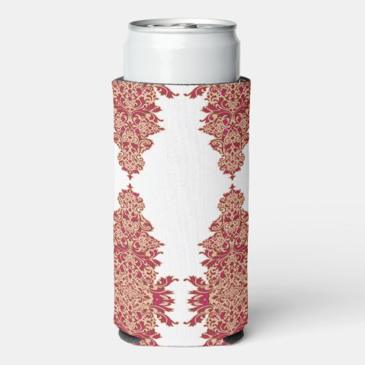 ein schwarzer Hintergrund mit rotem Muster Selters Dosenkühler (Seltzer Rückseite)