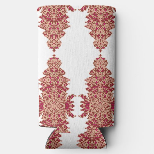 ein schwarzer Hintergrund mit rotem Muster Selters Dosenkühler (Rückseite)