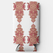 ein schwarzer Hintergrund mit rotem Muster Selters Dosenkühler (Vorderseite)